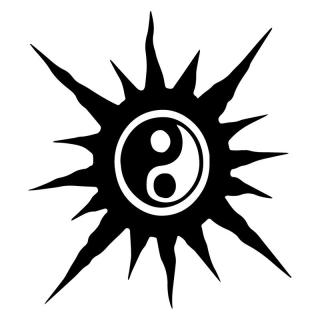 Samolepka (na auto, notebook) Yin yang (černá) 3