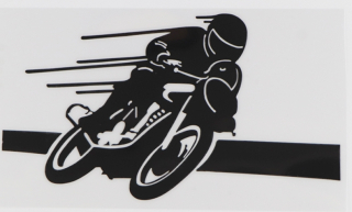 Samolepka (na auto, notebook) motorkář - černá 2