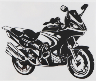 Samolepka (na auto, notebook) motorka - černá 2