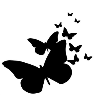 Samolepka (na auto, notebook) motýlci - černá (2)
