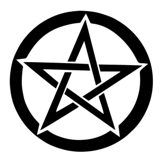 Samolepka (na auto, notebook) Supernatural (Lovci duchů) - pentagram - černá (4)