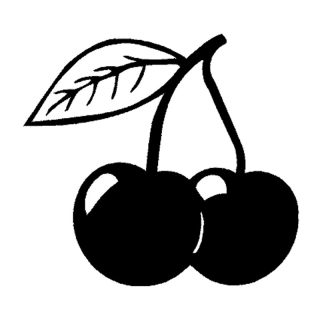 Samolepka (na auto, notebook) třešně (černá)