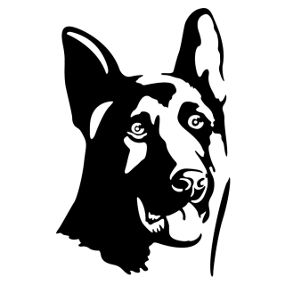 Samolepka (na auto, notebook) německý ovčák - černá (7)