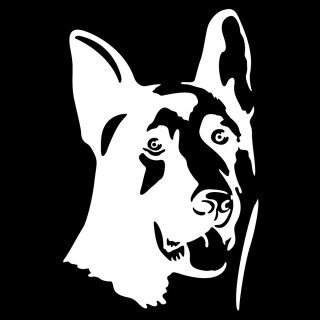 Samolepka (na auto, notebook) německý ovčák - bílá (7)