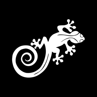 Samolepka (na auto, notebook) ještěrka (bílá) 2