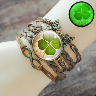 Náramek čtyřlístek - svítí ve tmě