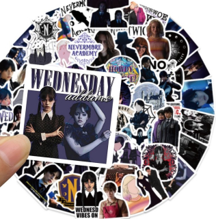 Set 70 samolepek Wednesday 