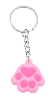 Klíčenka tlapka (růžová)
