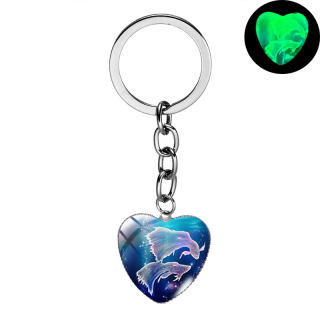 Klíčenka znamení zvěrokruhu - ryby - svítí ve tmě