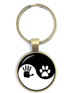 Klíčenka Yin yang - tlapka a ruka (br)