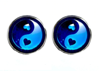 Náušnice Yin yang (11) - srdce - st