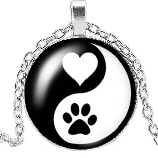 Řetízek Yin yang (23) - tlapka a srdce