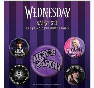 Set 5 placek Wednesday Addamsová