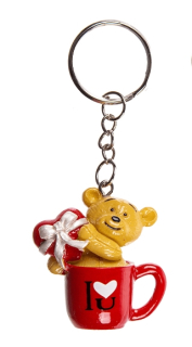 Klíčenka medvídek v hrníčku - v taštičce