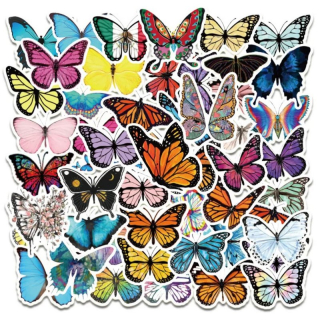 Set 50 samolepek motýl
