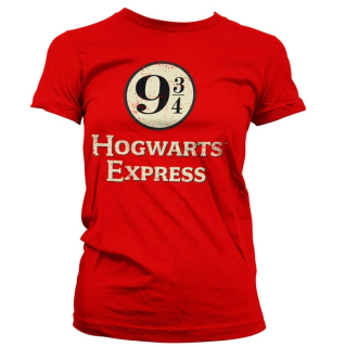 Dámské tričko Harry Potter - nástupiště 9 a 3/4 - červená (2)