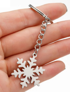Klíčenka sněhová vločka (ocel)