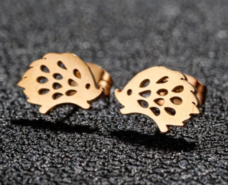 Náušnice ježek (ocel) zl