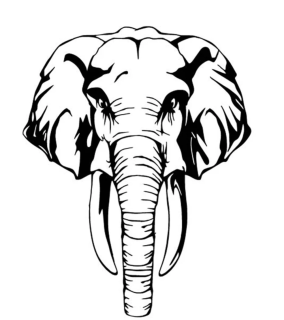 Samolepka (na auto, notebook) slon (5) černá