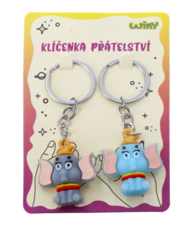 Klíčenka slon - 2 ks - modrá