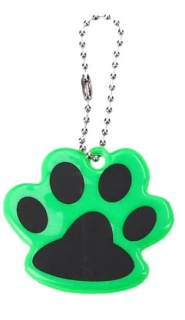 Klíčenka tlapka - reflexní (zelená)
