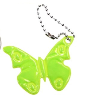 Klíčenka motýl - reflexní - žlutá