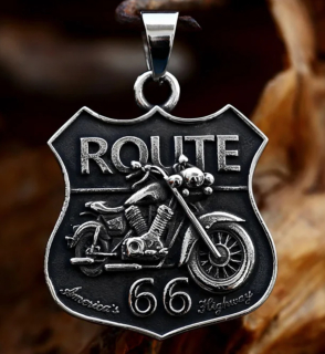 Řetízek motorka - Route 66 (ocel)