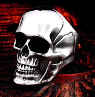 Prsten lebka - ocelový (6)