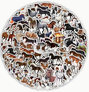 Set 57 samolepek kůň
