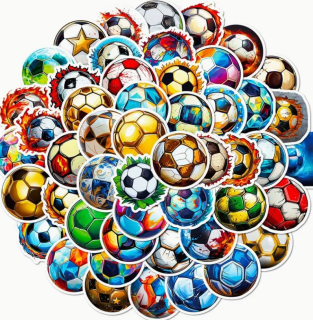 Samolepky fotbalový míč - 50 ks
