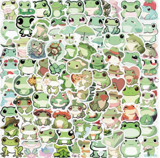 Set 100 samolepek žába
