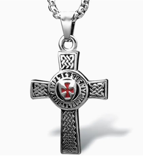 Řetízek templářský kříž (ocel)
