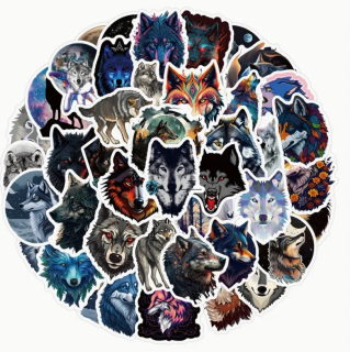Set 63 samolepek vlk