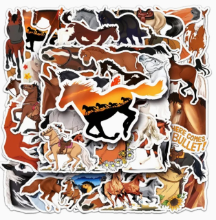 Set 50 samolepek kůň (3)