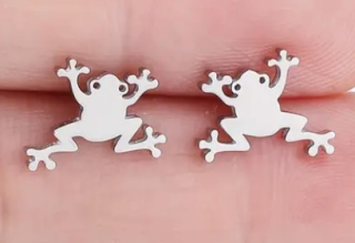 Náušnice žabka (ocel) 