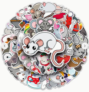 Set 50 samolepek myš