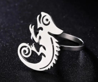 Prsten chameleon - ocelový 