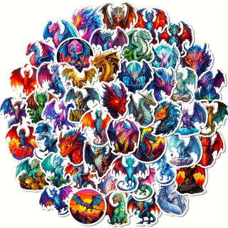 Set 50 samolepek drak (2)