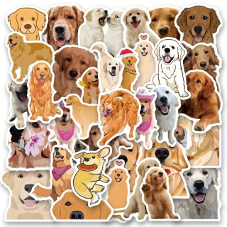 Set 51 samolepek zlatý retrívr
