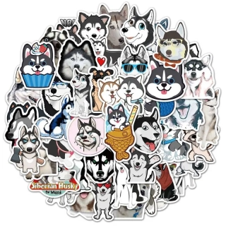 Set 50 samolepek sibiřský husky