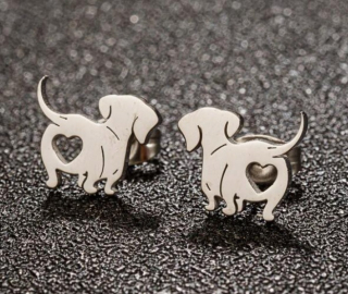 Náušnice pes (ocel) 5 - st