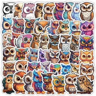 Set 50 samolepek sova (5)