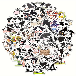 Set 50 samolepek kráva