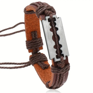 Náramek žiletka - hnědá