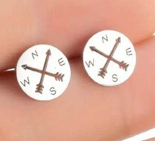 Náušnice kompas (ocel)