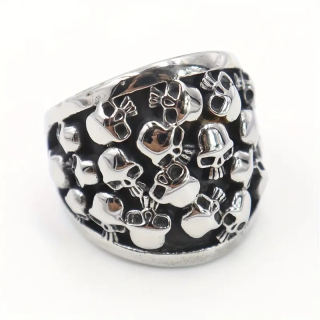 Prsten lebky - ocelový (6)