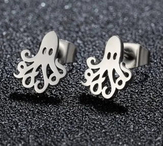 Náušnice chobotnice (ocel) 2