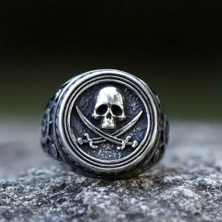 Prsten lebka - ocelový (10)