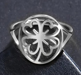 Prsten čtyřlístek (ocel) 2