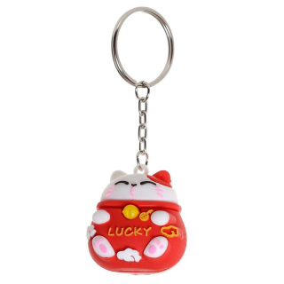 Klíčenka kočka - Maneki Neko - červená